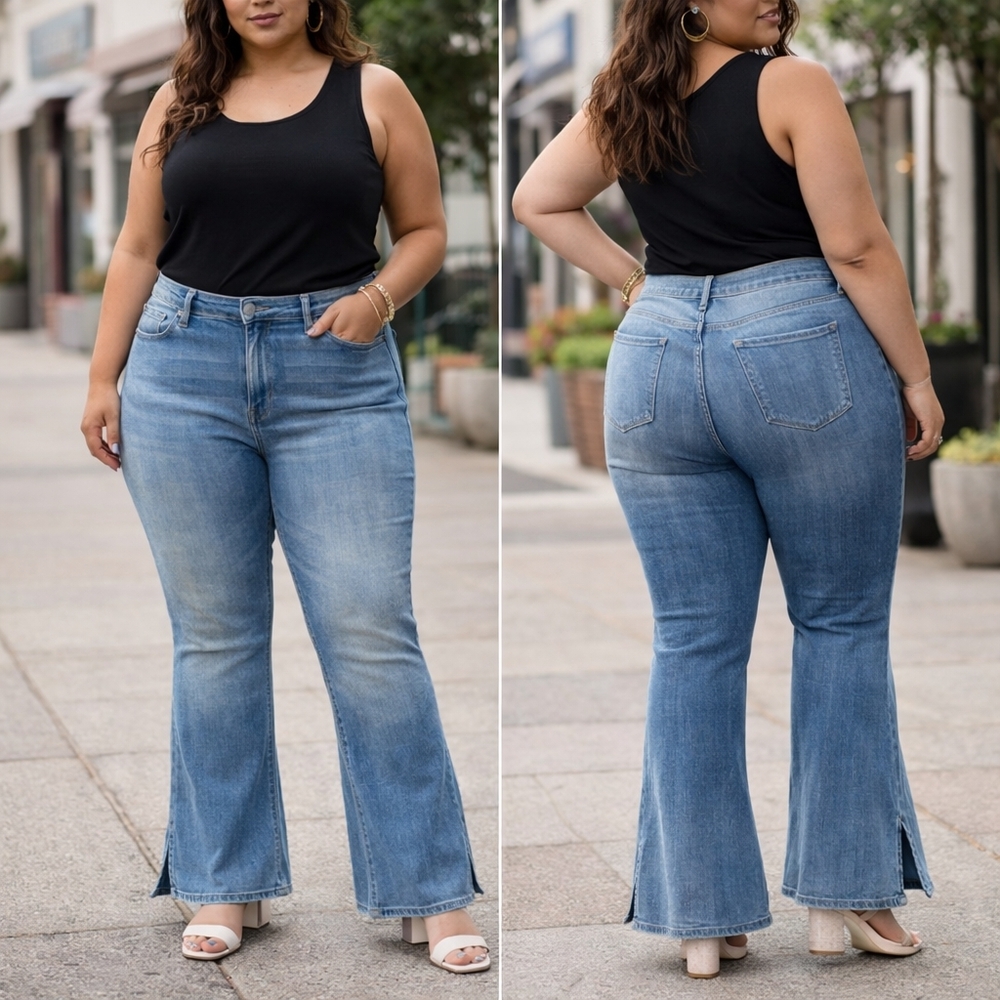 a.n.a High-Rise Flare Jeans Size 20W Light Wash Stretch Contemporary Fit NWT